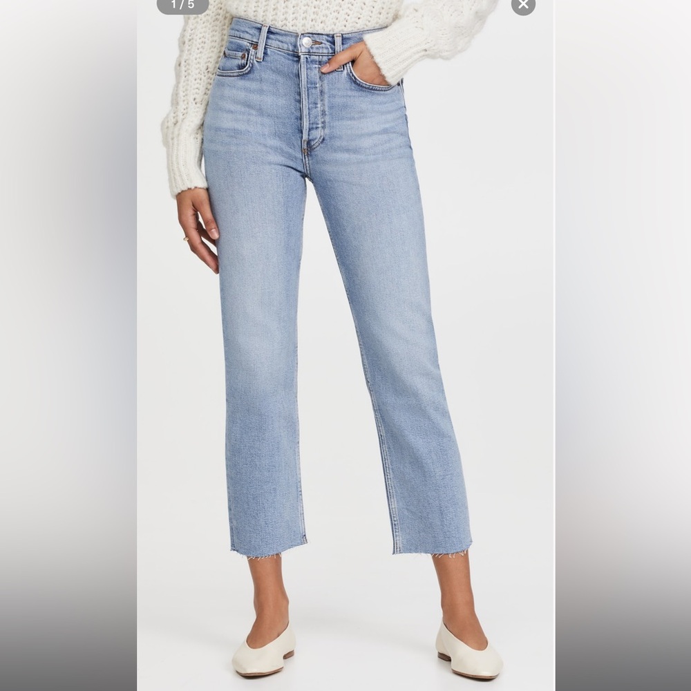 RE/DONE
70s High Rise Comfort Stretch Stove Pipe Jeans Sz 26